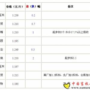 9月7日山東深加工企業(yè)收購價(jià)格普遍下降
