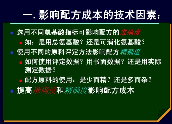 影響配方成本的技術(shù)因素