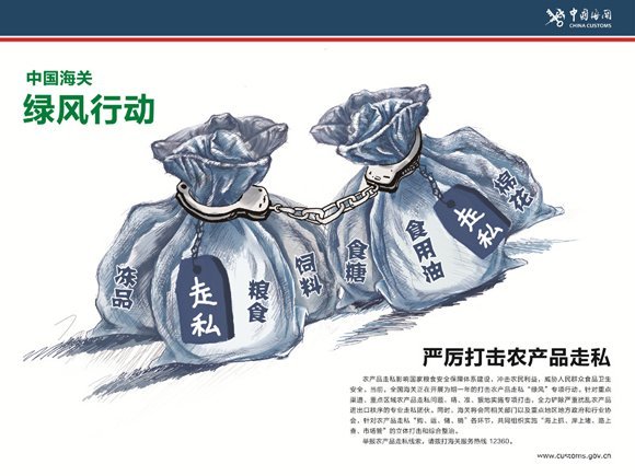 中國海關(guān)：嚴(yán)厲打擊糧食、飼料等農(nóng)產(chǎn)品走私